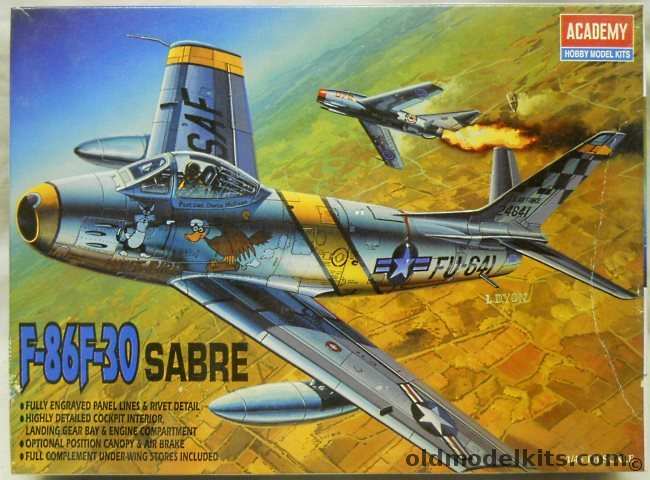 Academy 1/48 F-86F Sabre Jet - (F86F30) USAF Capt Charles McSwain 'Mikes Bird' 39th FIS 51st FIW Suwon Korea 1953 / Lt. Harvey Brown 67 FBS/18 FBW Osan Summer 1953 Korea, 2162 plastic model kit